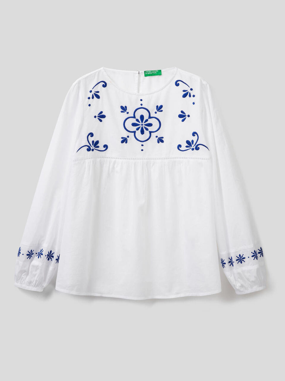 Blusa in cotone leggero con ricami image number 1