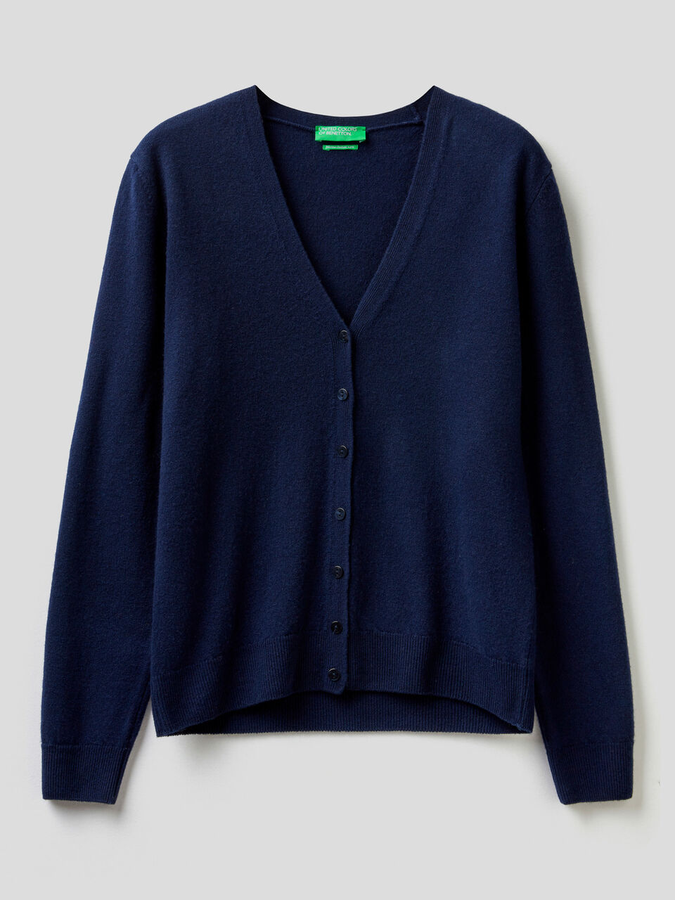 Cardigan scollo a V in pura lana vergine image number 1
