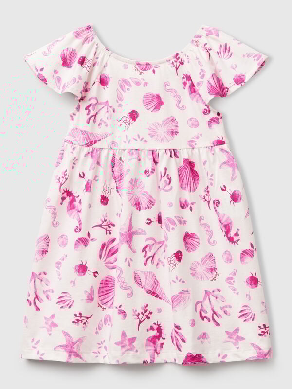 Vestito bianco con conchiglie rosa Bambina