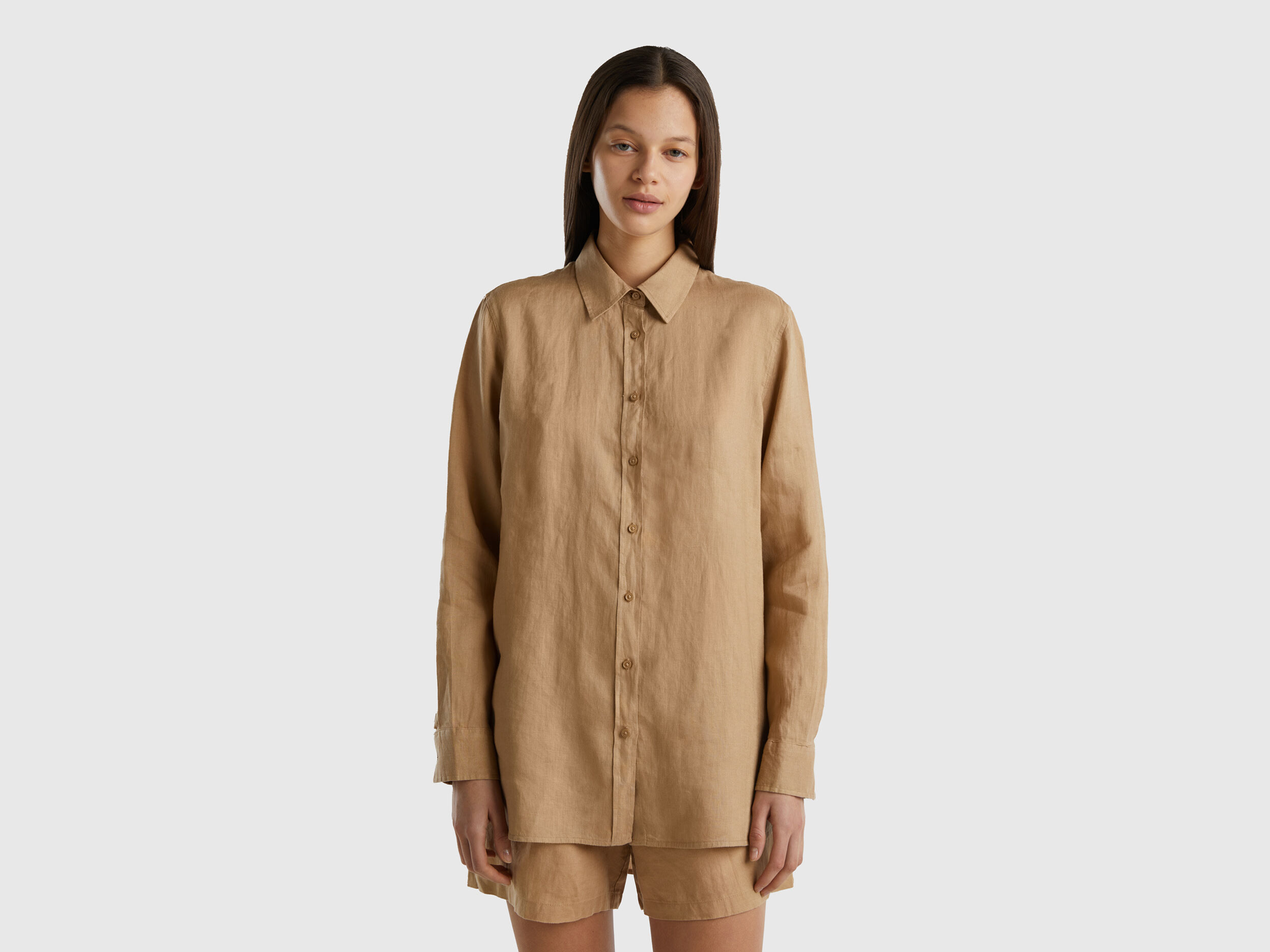 Benetton on sale camicia lino