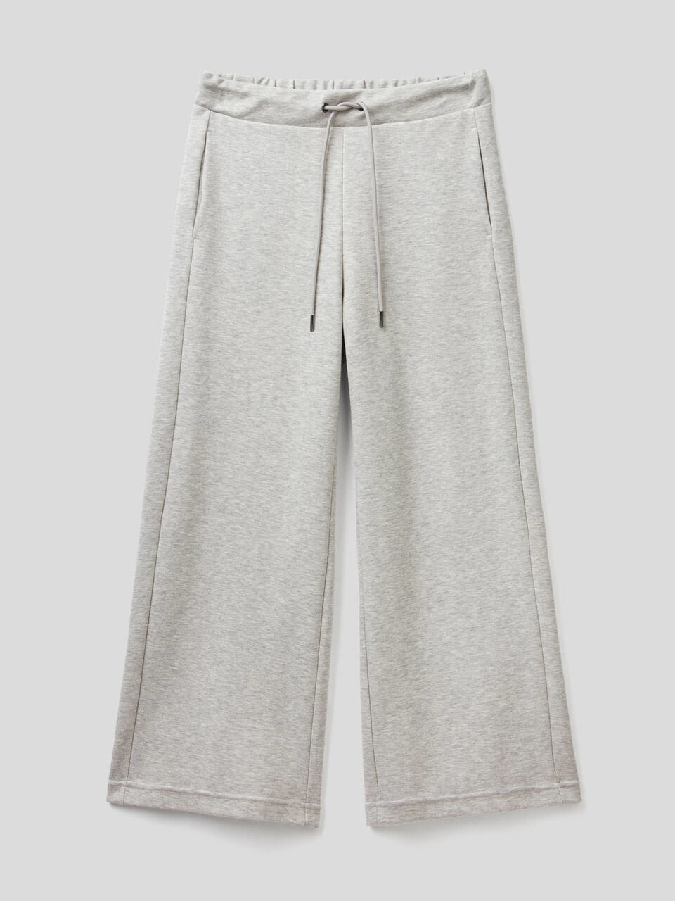 Pantaloni cropped tinta unita in felpa image number 1