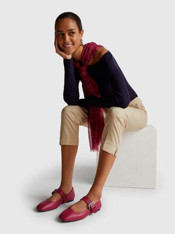 Chino cropped in cotone stretch Donna