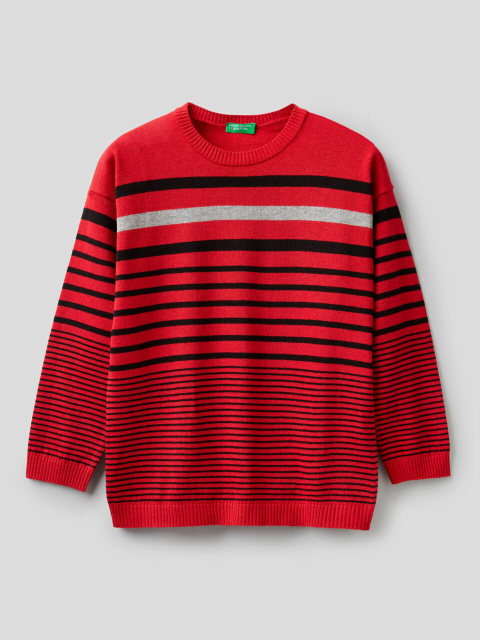 Maglia a righe in misto cotone e lana image number 1