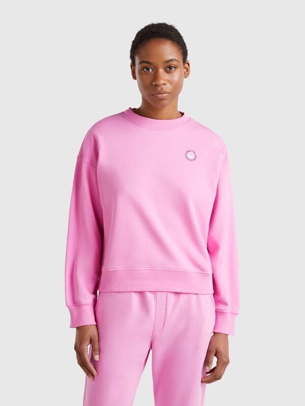 Felpa girocollo in misto cotone Donna
