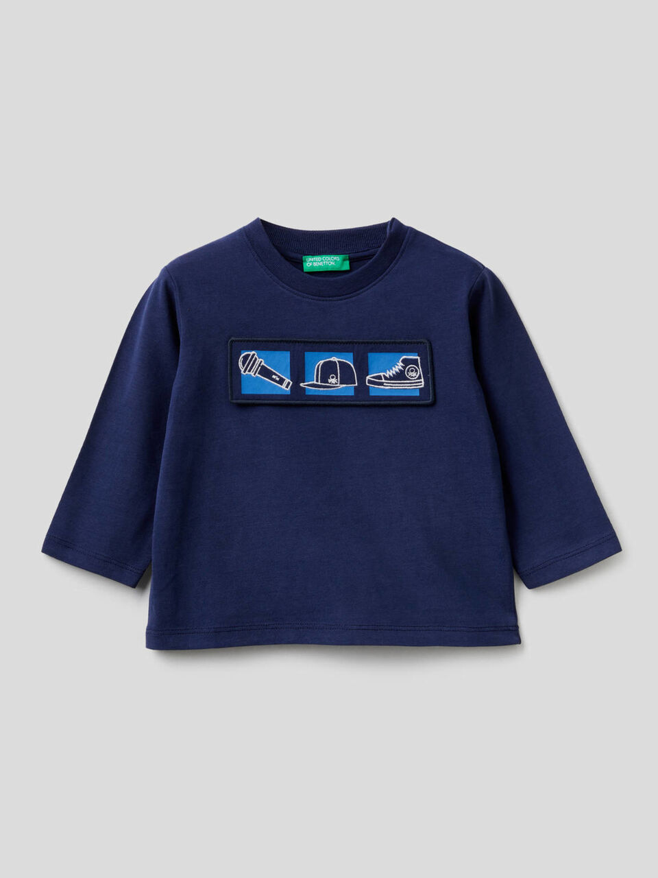 T-shirt in cotone bio con applicazione image number 1