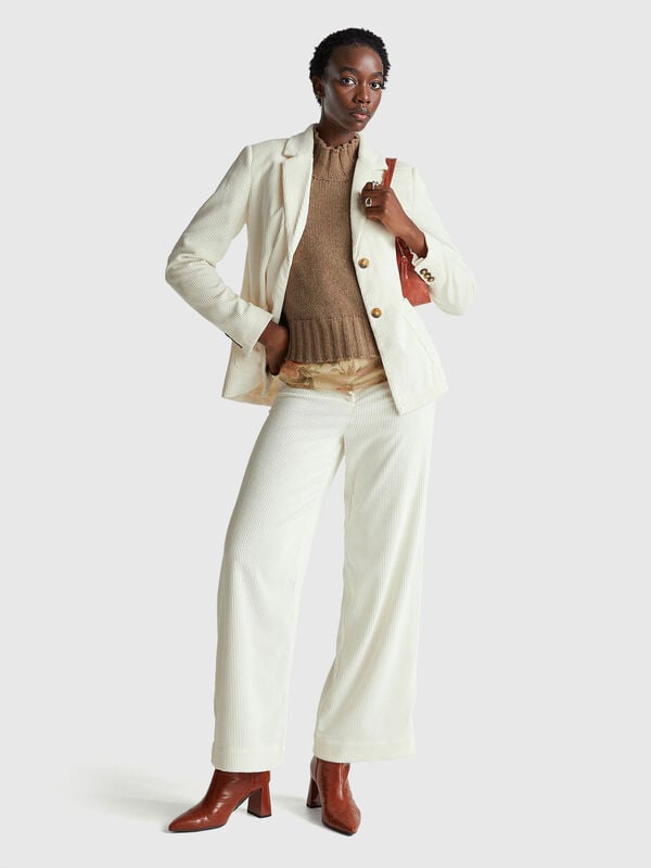 Pantaloni svasati in velluto Donna