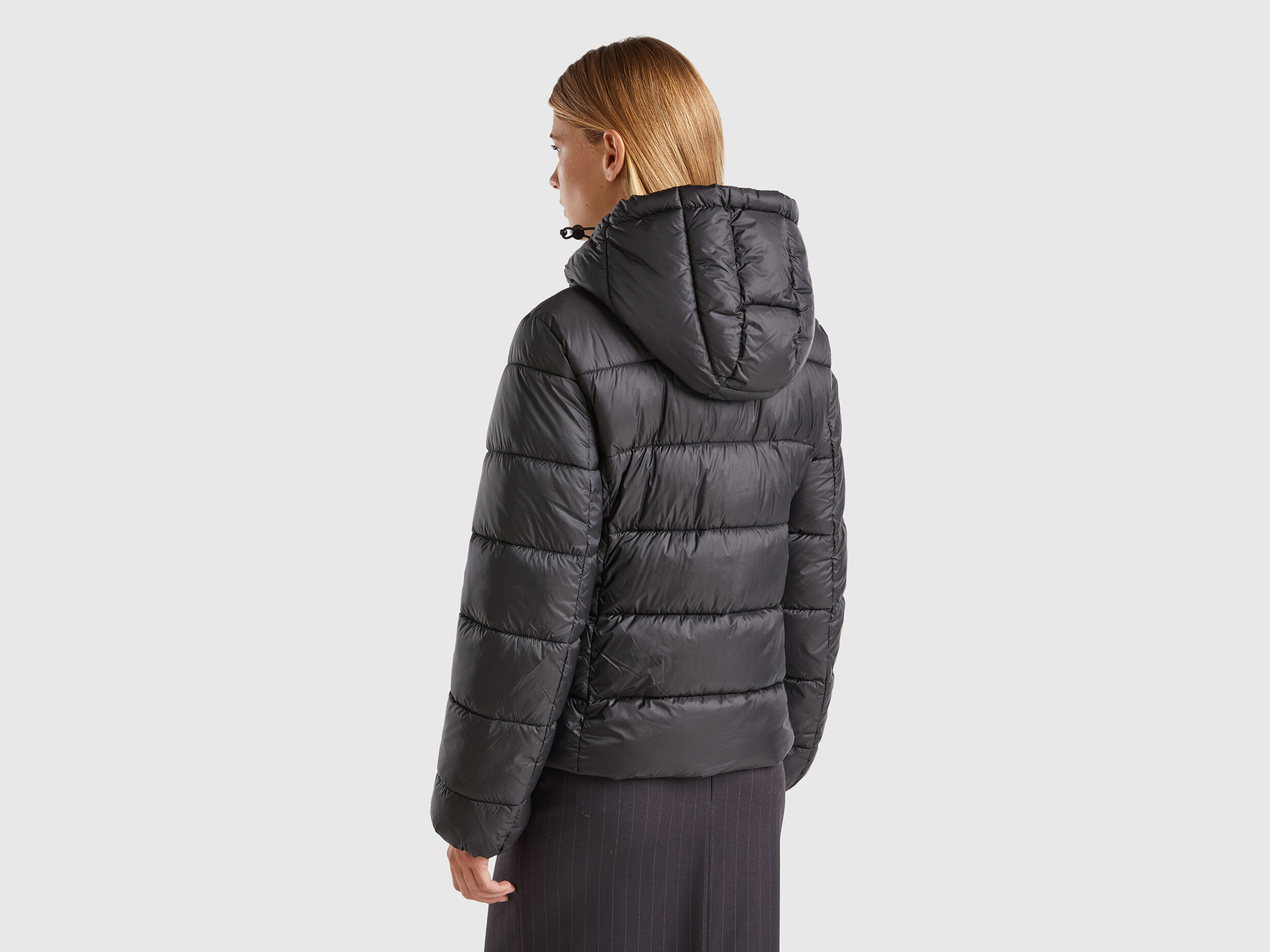Piumino imbottito con ovatta riciclata Nero Benetton