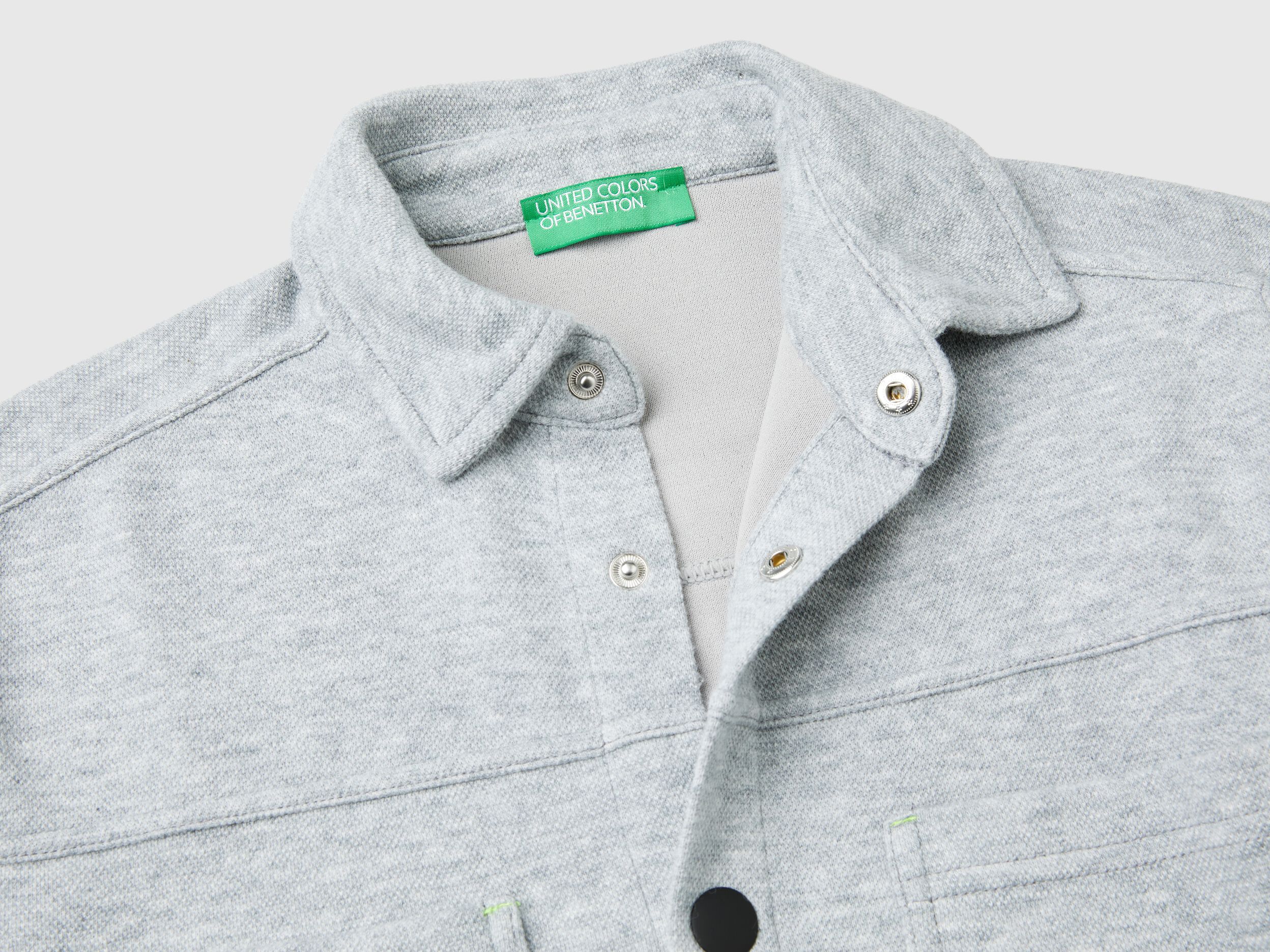 Camicia gamer in caldo misto cotone Grigio Chiaro Benetton