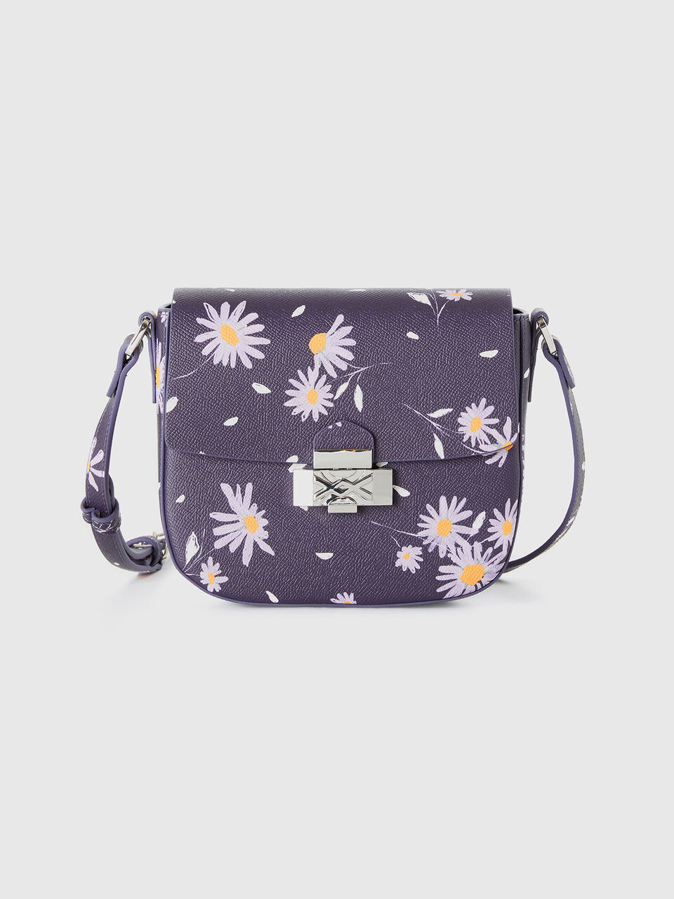 Borsa con fiori in tessuto spalmato