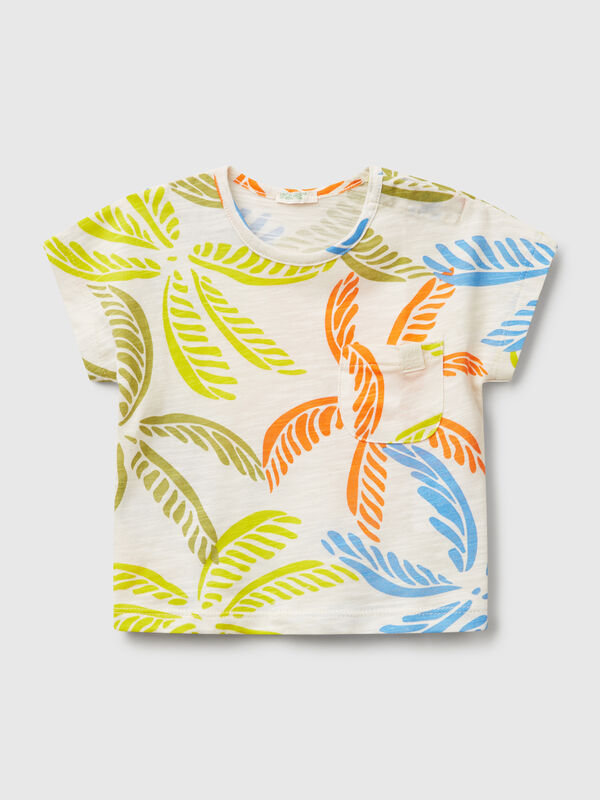 T-shirt con stampa tropicale Baby