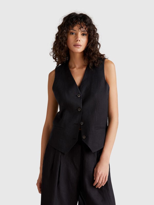 Gilet in puro lino Donna