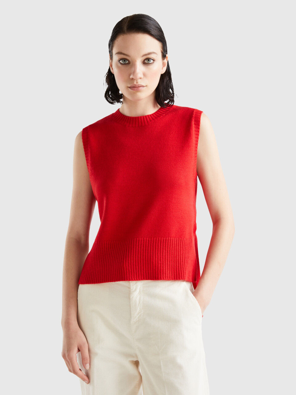 Pantaloni con elastico clearance in vita benetton