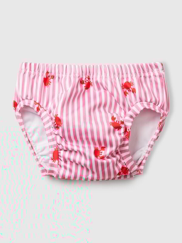 Slip costume a righe con granchi Baby