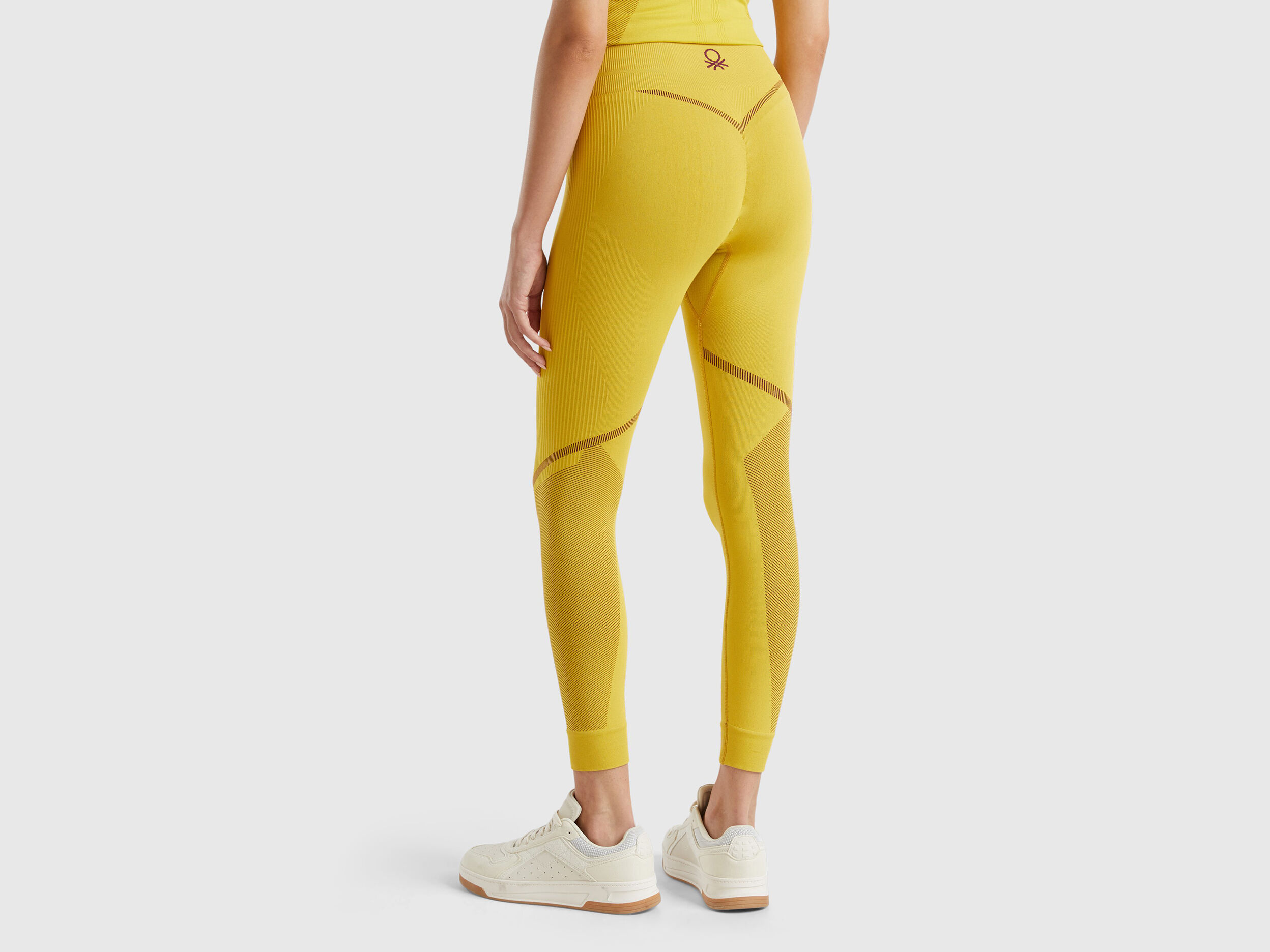 Leggings sportivi senza cuciture Giallo Benetton