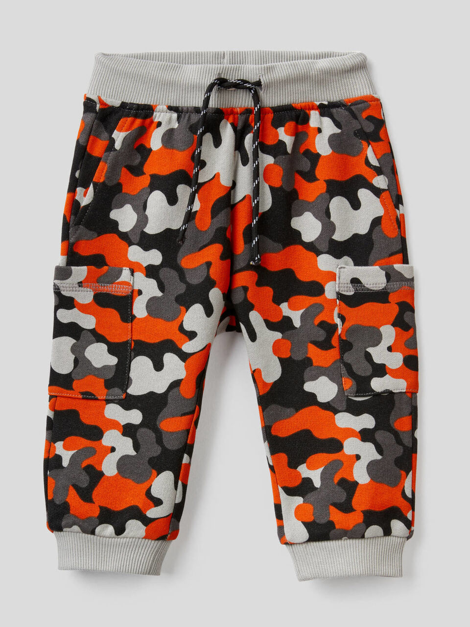 Pantaloni cargo in felpa 100% cotone image number 1
