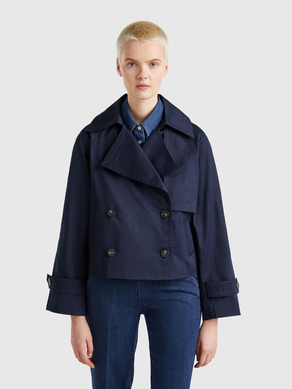 Trench cropped doppiopetto Donna