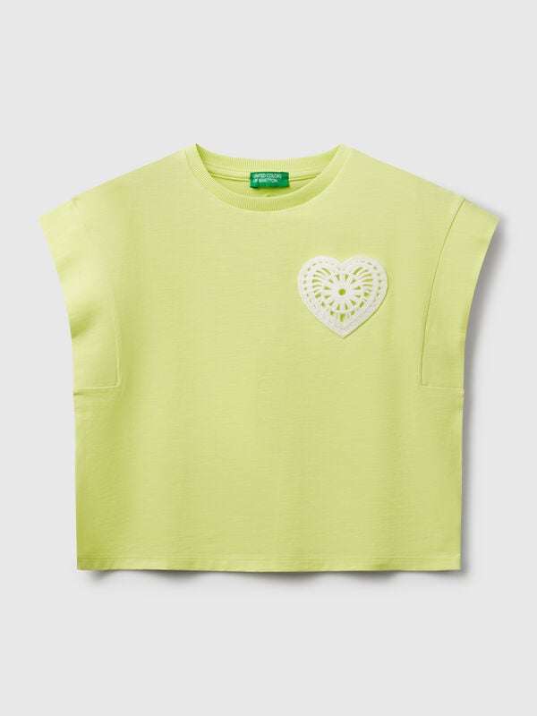 T-shirt con patch macramè Bambina