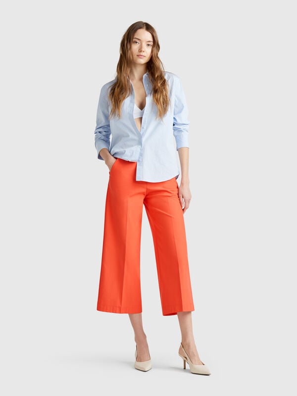 Pantaloni cropped a vita alta  Donna
