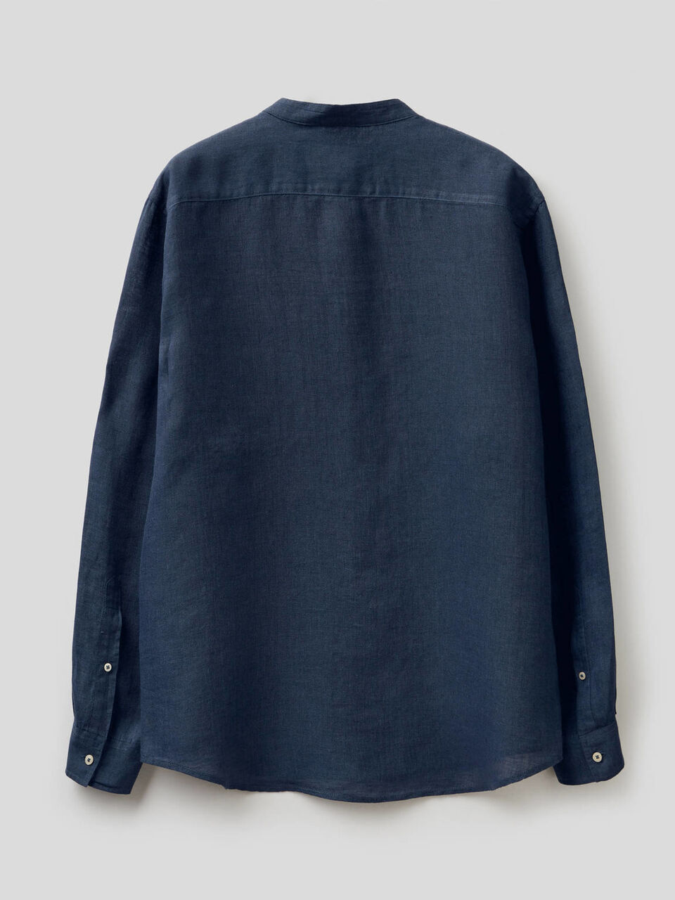 Camicia in lino con collo alla coreana image number 2