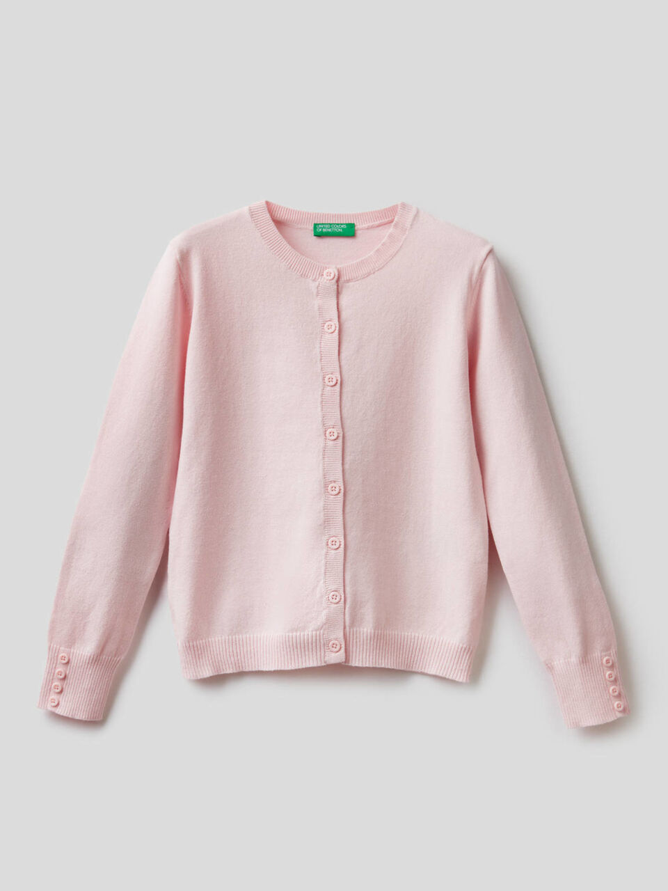 Cardigan girocollo in misto cotone image number 1