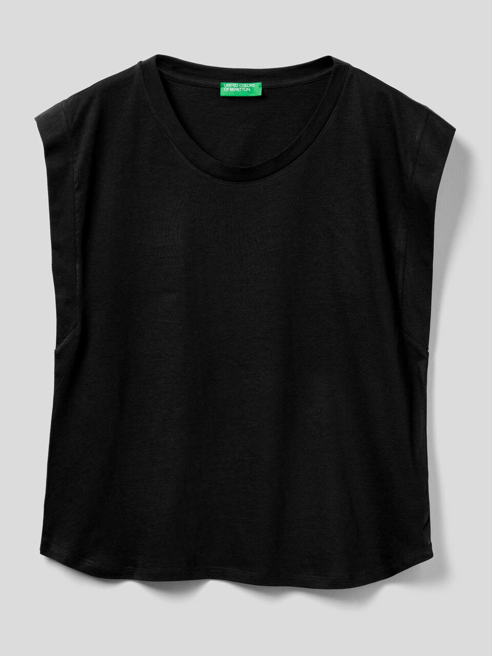 T-shirt in cotone con manica ad aletta image number 1