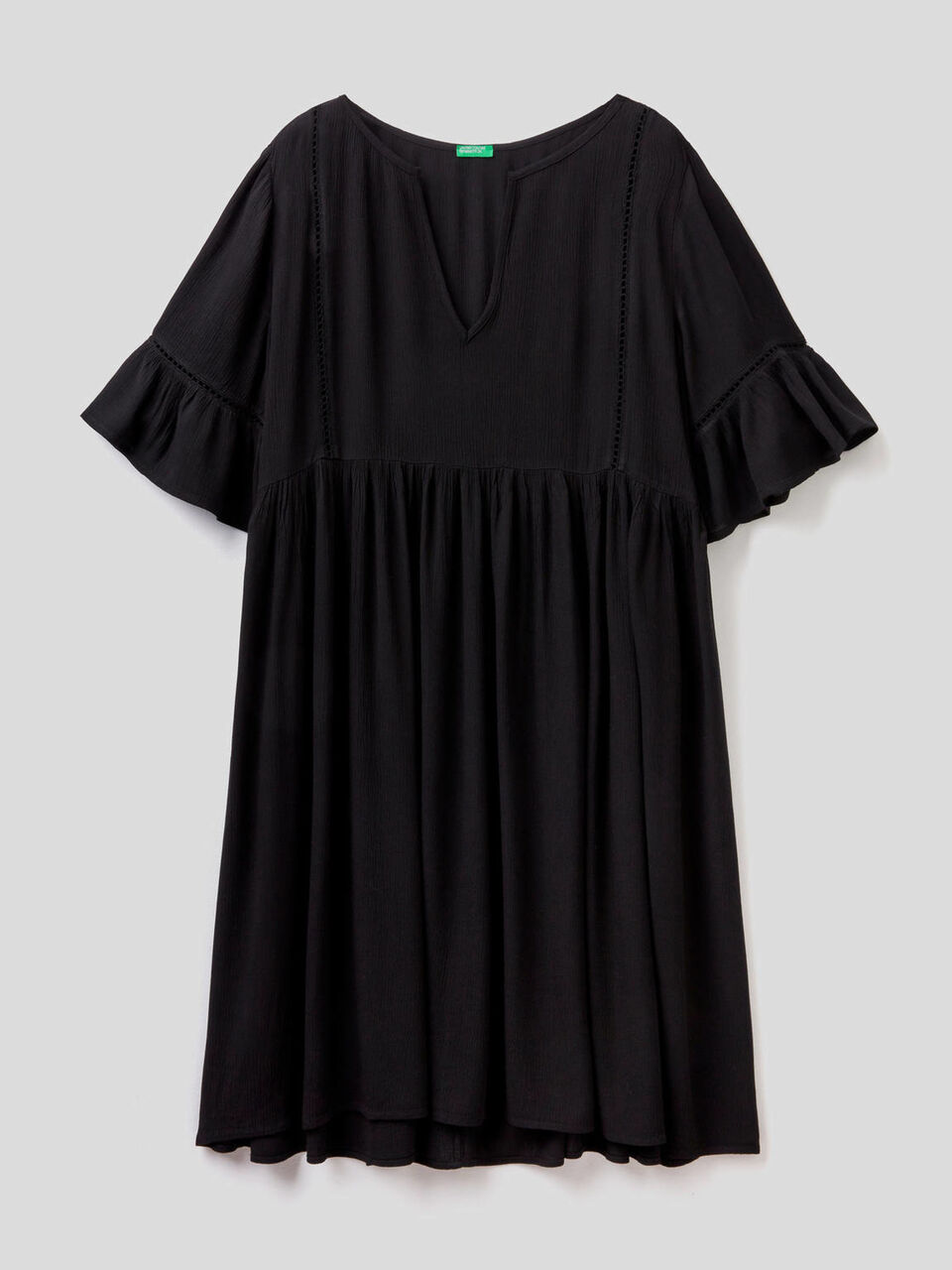 Vestito corto con volant e arricciature image number 1