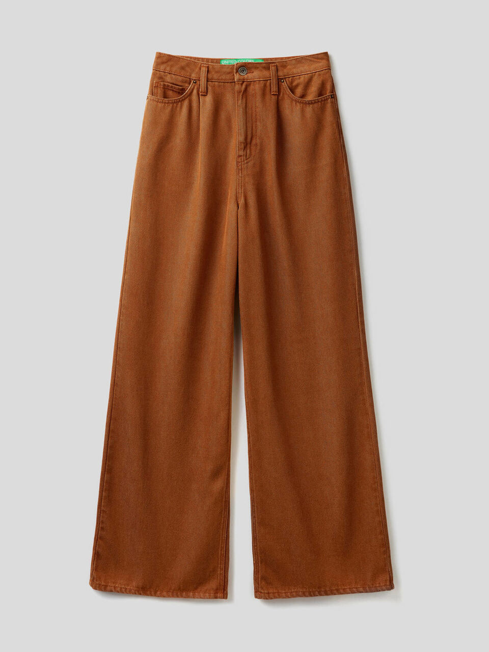 Pantaloni gamba ampia in tessuto naturale image number 1