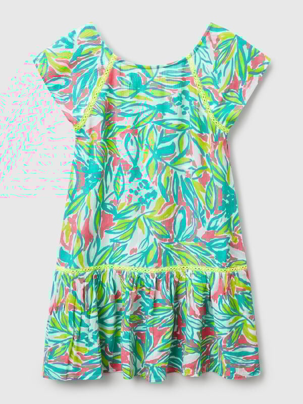 Vestito con stampa tropicale Bambina
