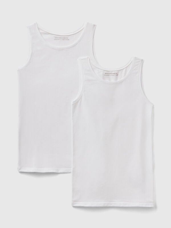 Due canotte in cotone super stretch Bambina
