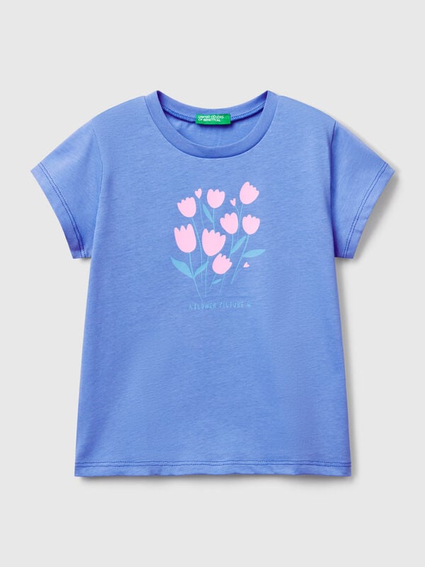 T-shirt con stampa fluo Bambina