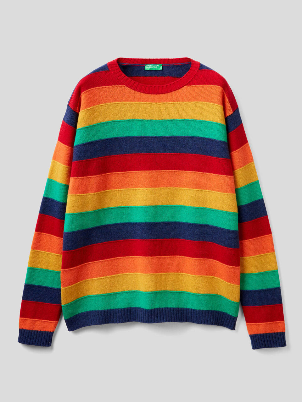 Maglia misto lana a righe multicolor image number 1