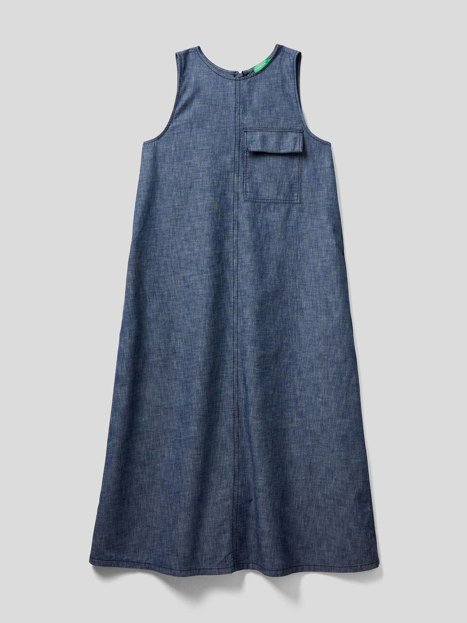Maxi abito smanicato effetto jeans image number 1