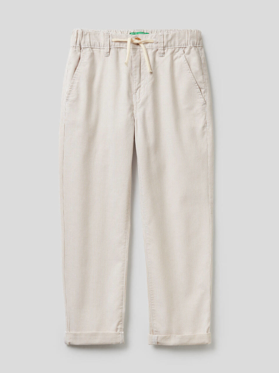 Pantaloni a righe in 100% cotone image number 1