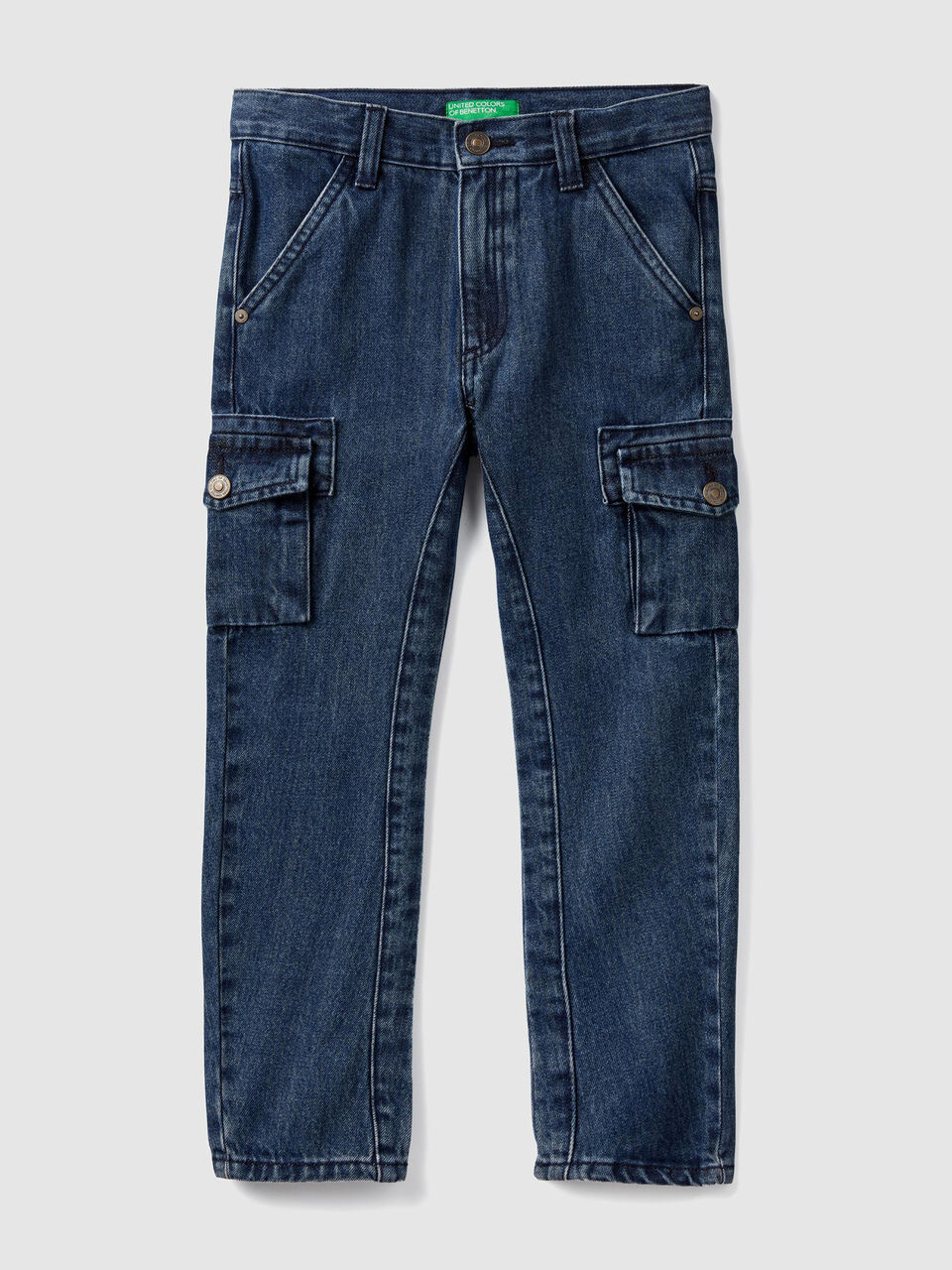 Pantaloni cargo in denim image number 1