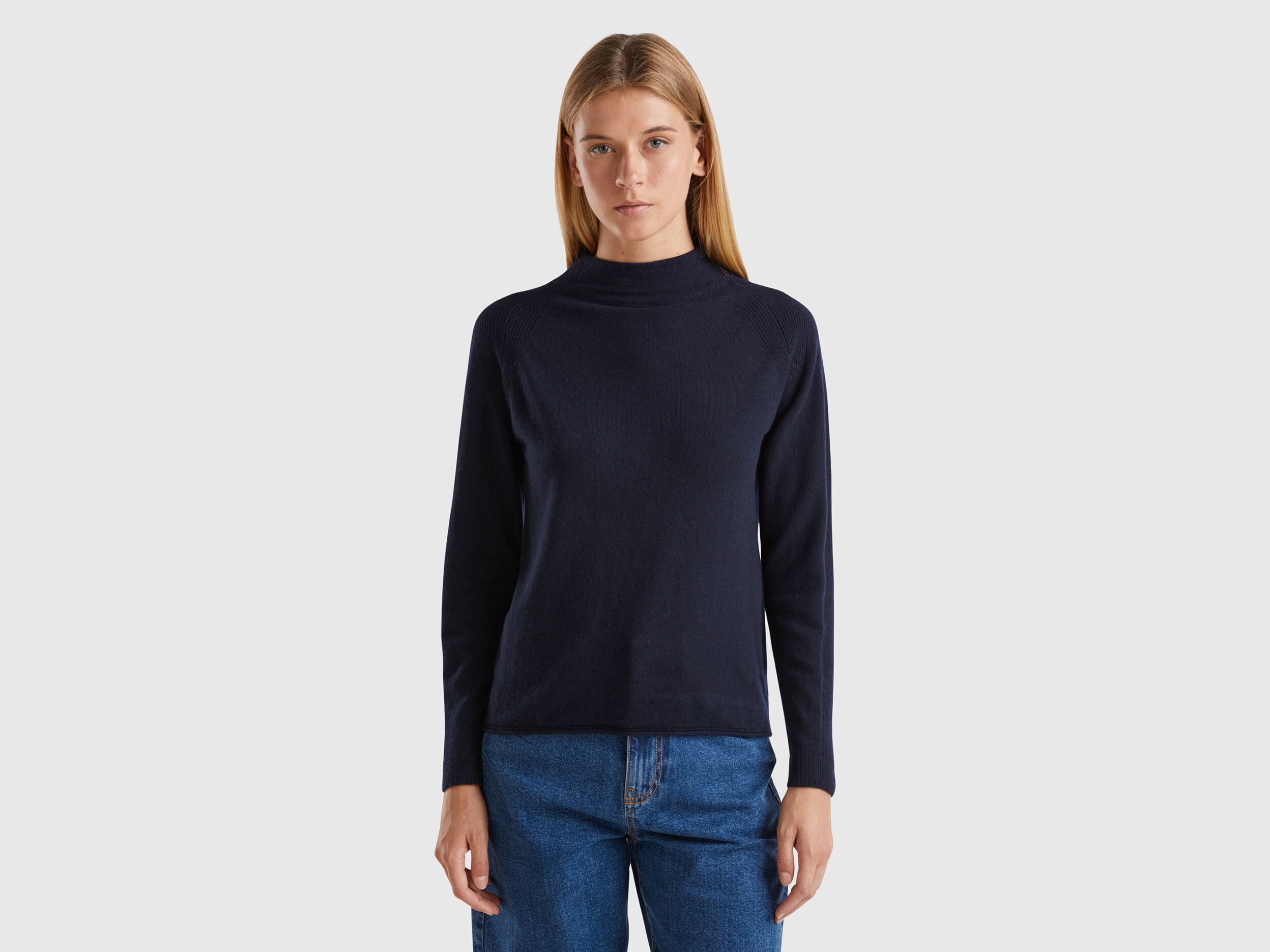 Maglione in misto cashmere Blu Scuro Benetton