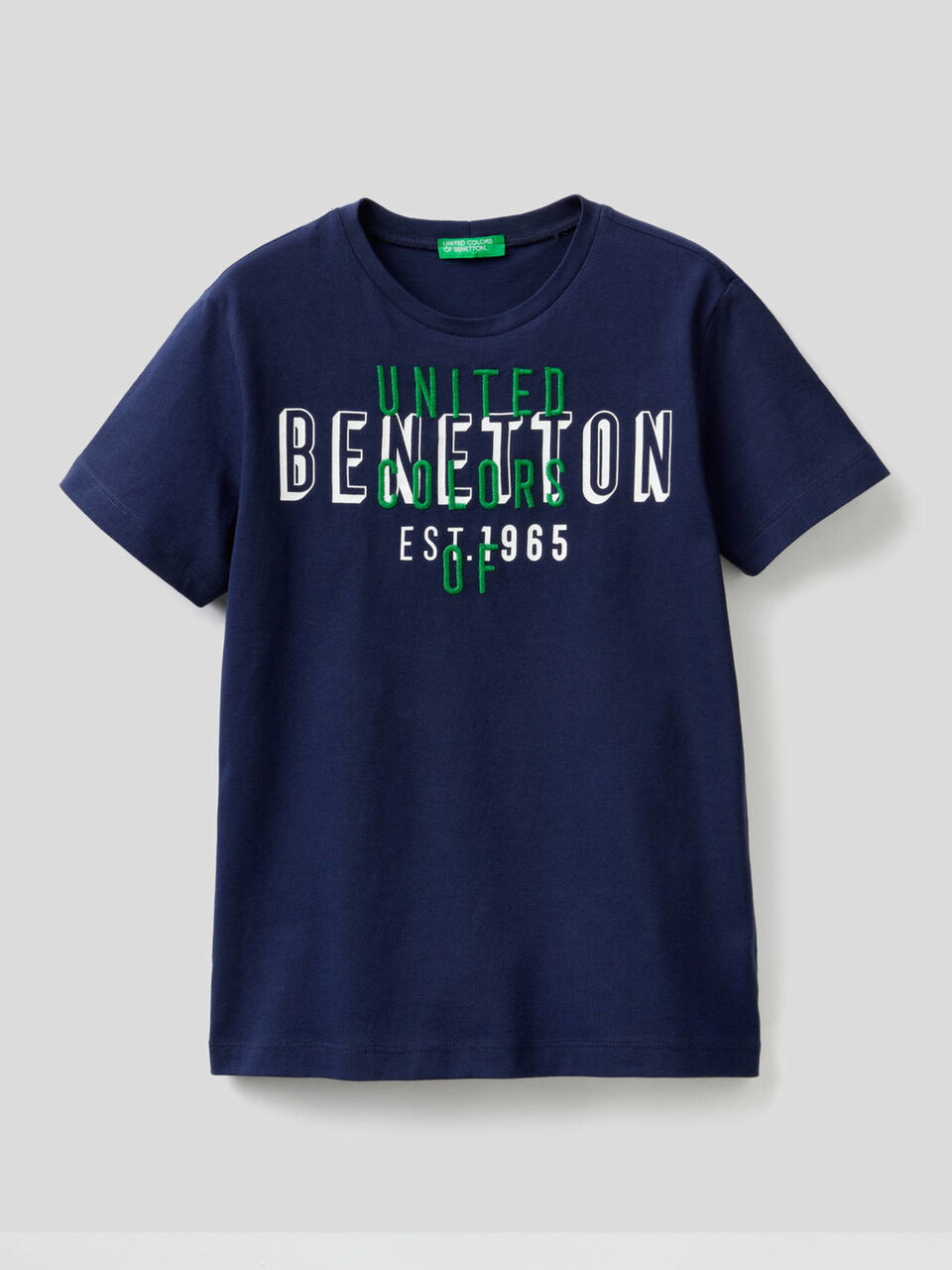 T-shirt 100% cotone con logo ricamato image number 1