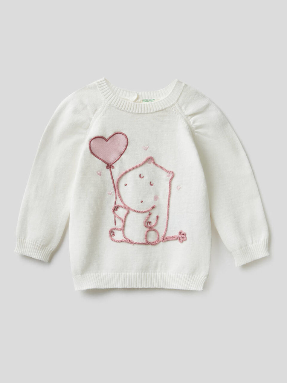 Maglia in puro cotone con ricamo image number 1