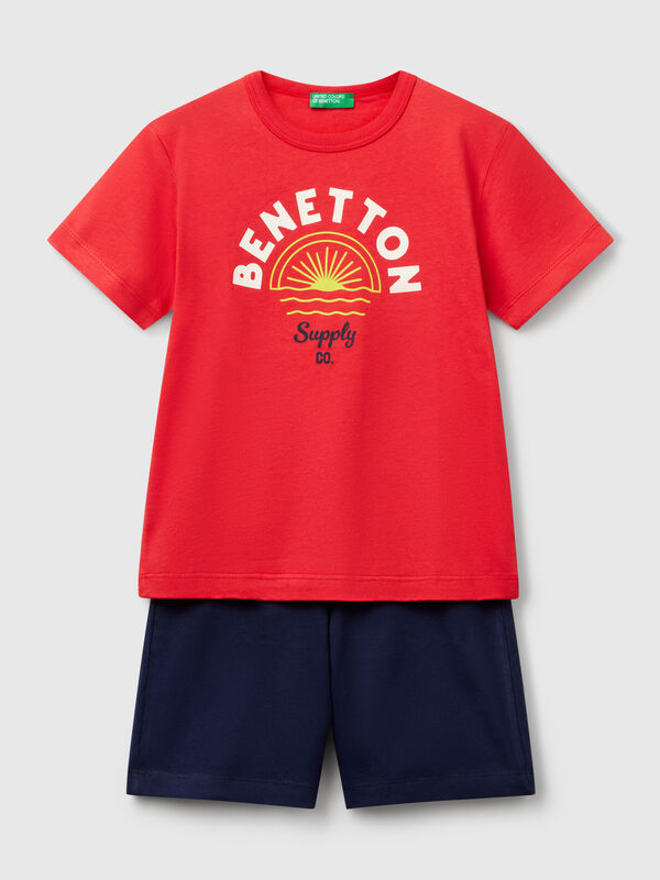 Completo t-shirt e bermuda 100% cotone Bambino