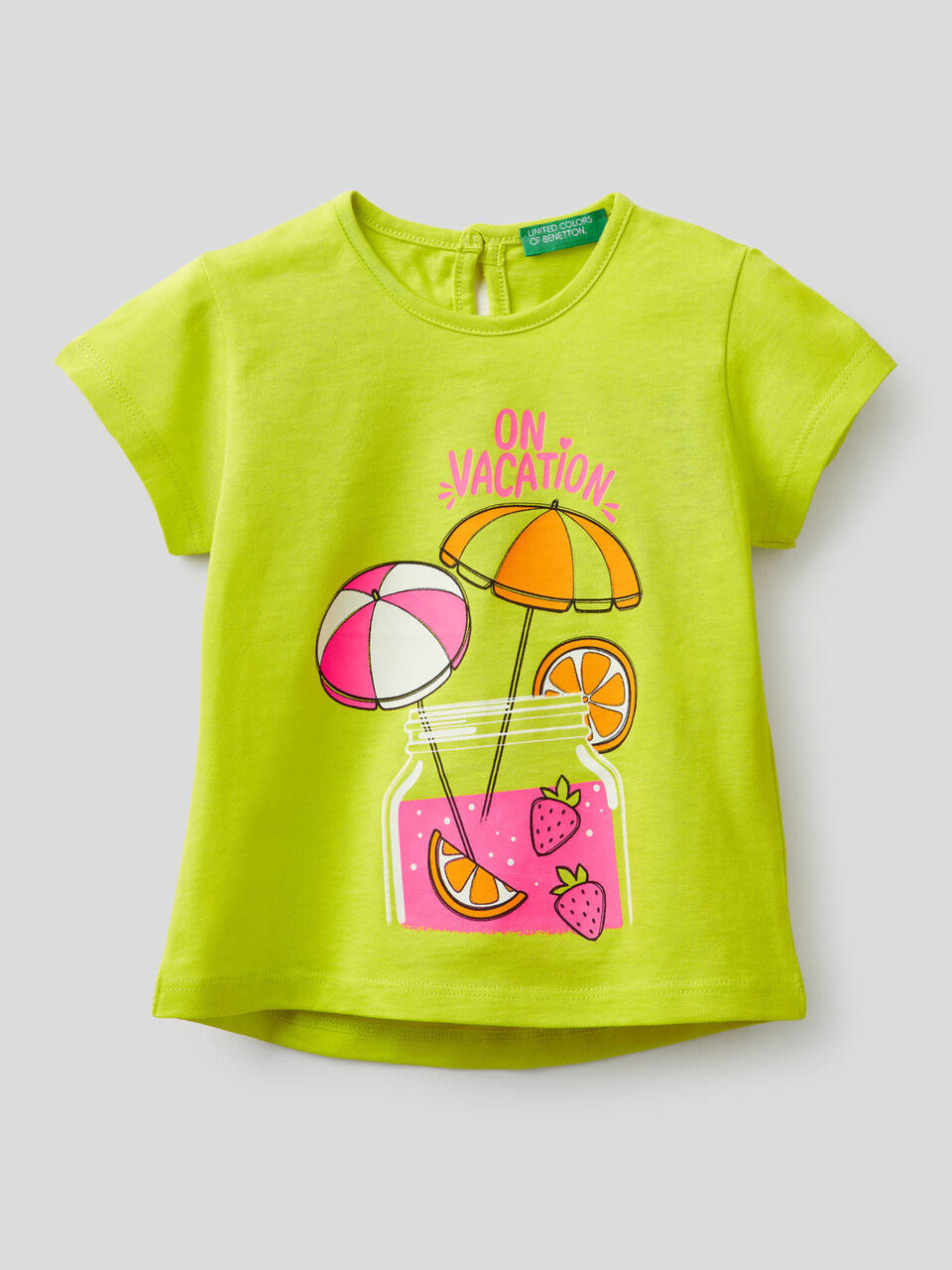 T-shirt con stampa fluo image number 1