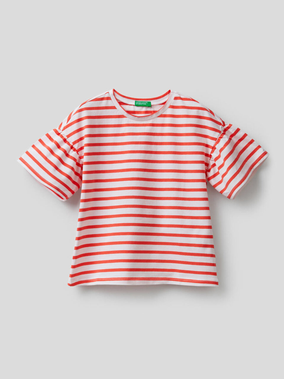 T-shirt a righe tinto filo image number 1