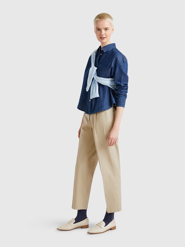 Pantaloni in cotone stretch Donna