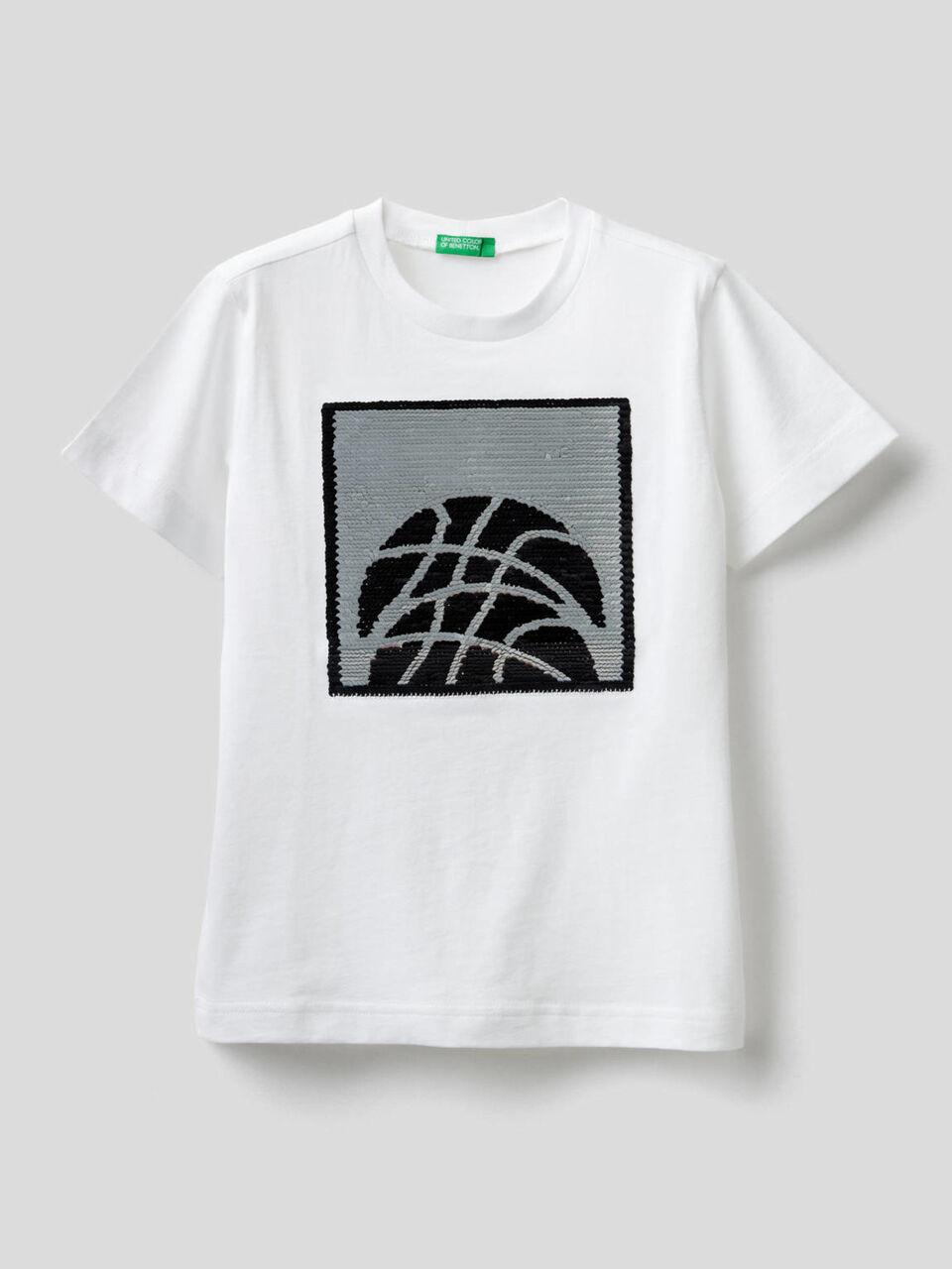 T-shirt in puro cotone con paillettes image number 2