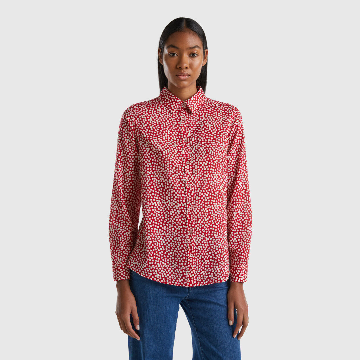 Camicia jeans deals pois
