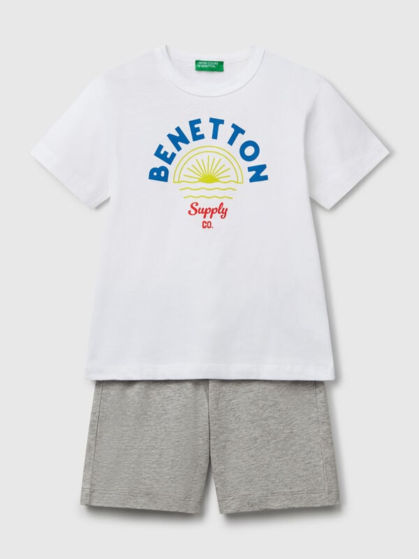 Completo t-shirt e bermuda 100% cotone Bambino