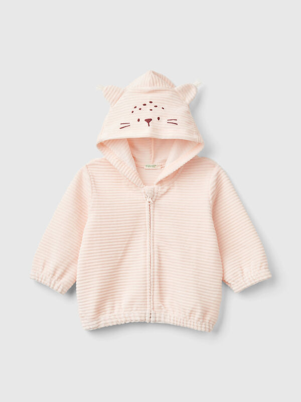Felpa in ciniglia con cappuccio Baby