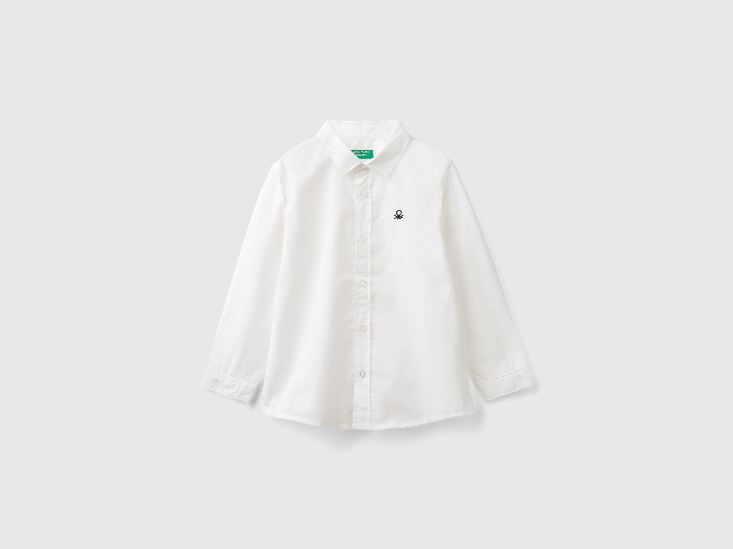 Camicia in puro cotone Bianco Benetton