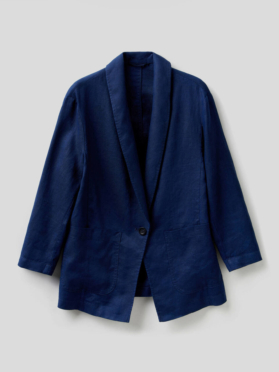 Blazer in lino con manica a 3/4 image number 1