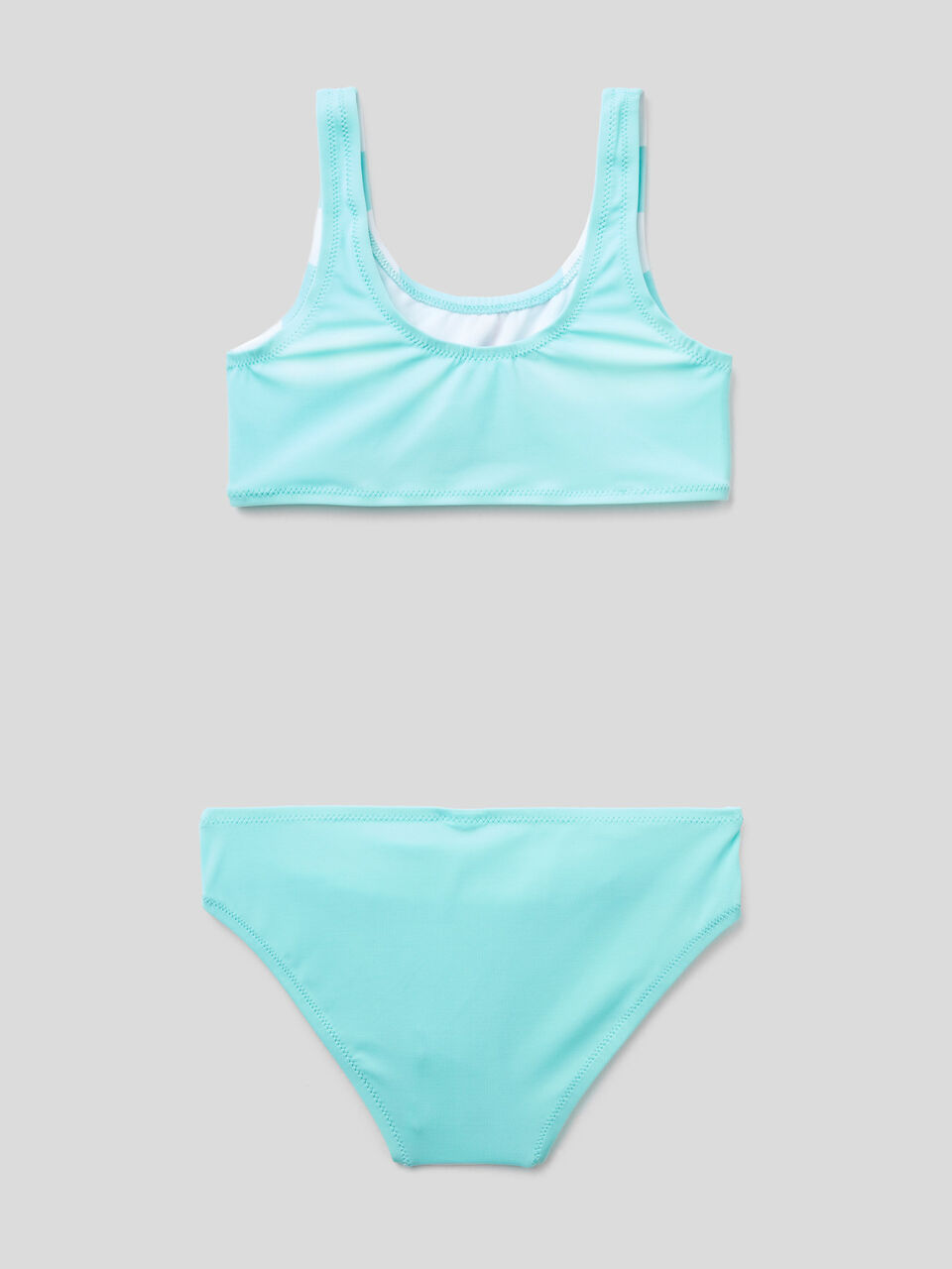 Bikini a righe con fiore image number 2