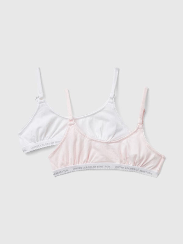 Due brassiere in cotone elasticizzato Bambina