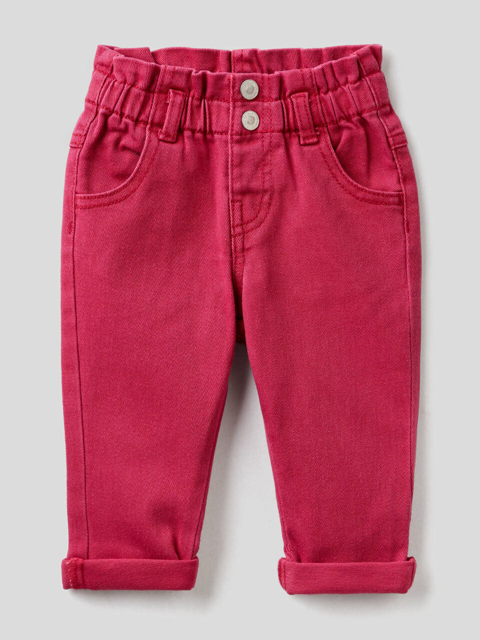 Pantaloni paperbag in cotone bio image number 1